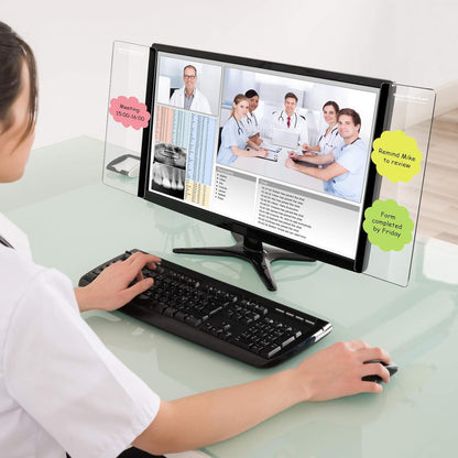4 Pieces Monitor Memo Board for Computer Transparent Acrylic