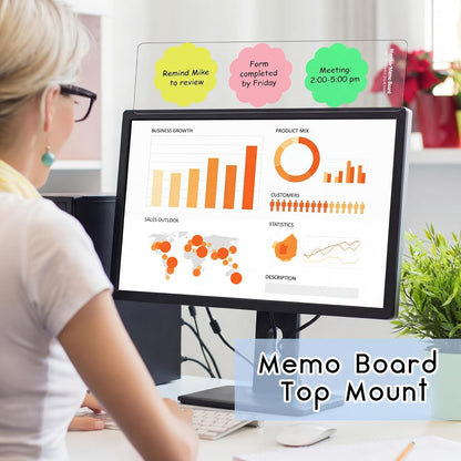 4 Pieces Monitor Memo Board for Computer Transparent Acrylic