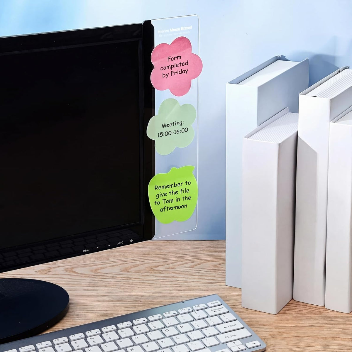 4 Pieces Monitor Memo Board for Computer Transparent Acrylic