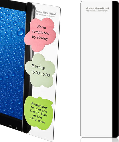 4 Pieces Monitor Memo Board for Computer Transparent Acrylic