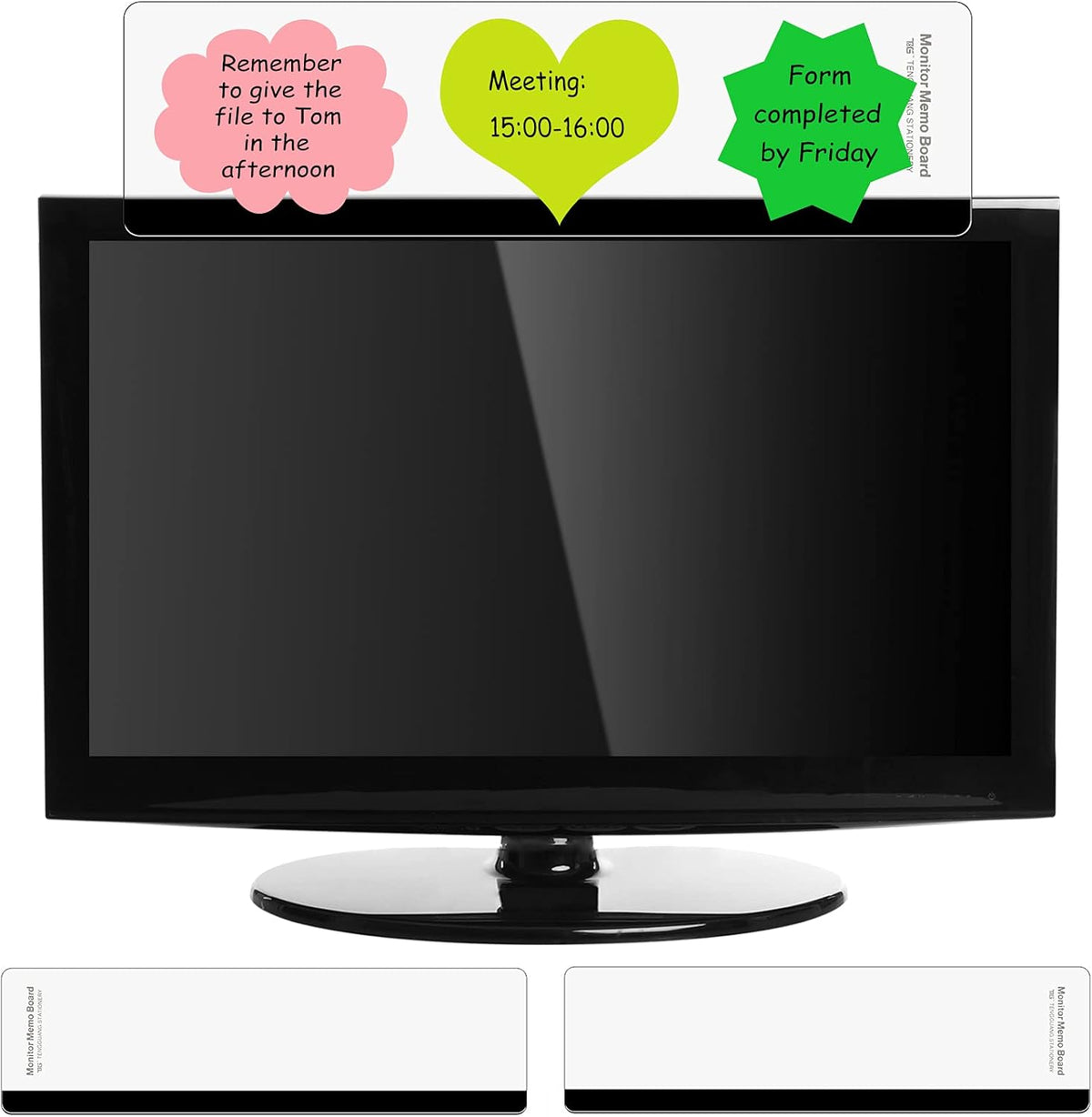 4 Pieces Monitor Memo Board for Computer Transparent Acrylic
