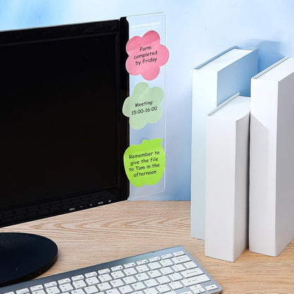 4 Pieces Monitor Memo Board for Computer Transparent Acrylic