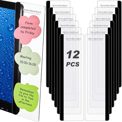 4 Pieces Monitor Memo Board for Computer Transparent Acrylic