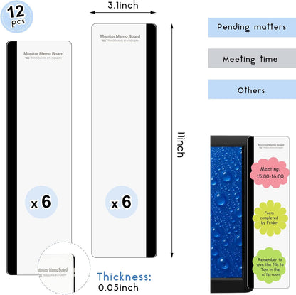4 Pieces Monitor Memo Board for Computer Transparent Acrylic