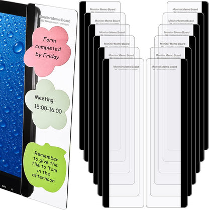 4 Pieces Monitor Memo Board for Computer Transparent Acrylic