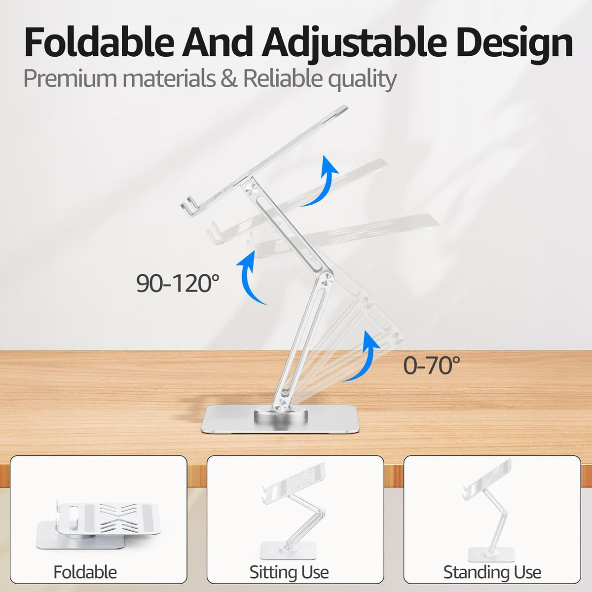 360° Rotating Laptop Stand for Desk fit 10-17" Device