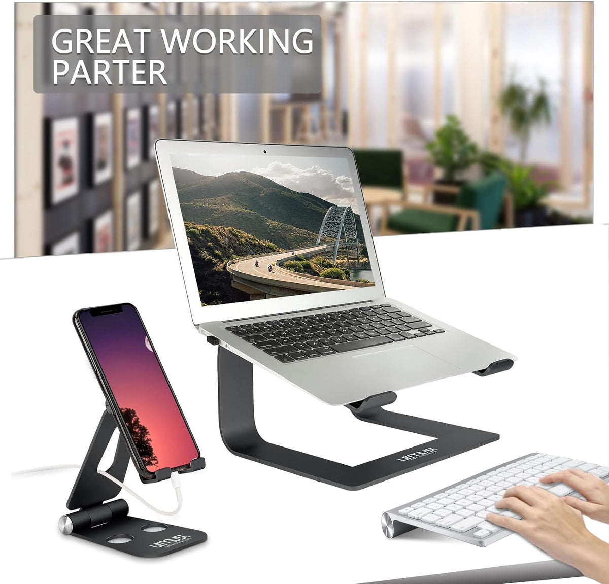360° Rotating Laptop Stand for Desk fit 10-17" Device