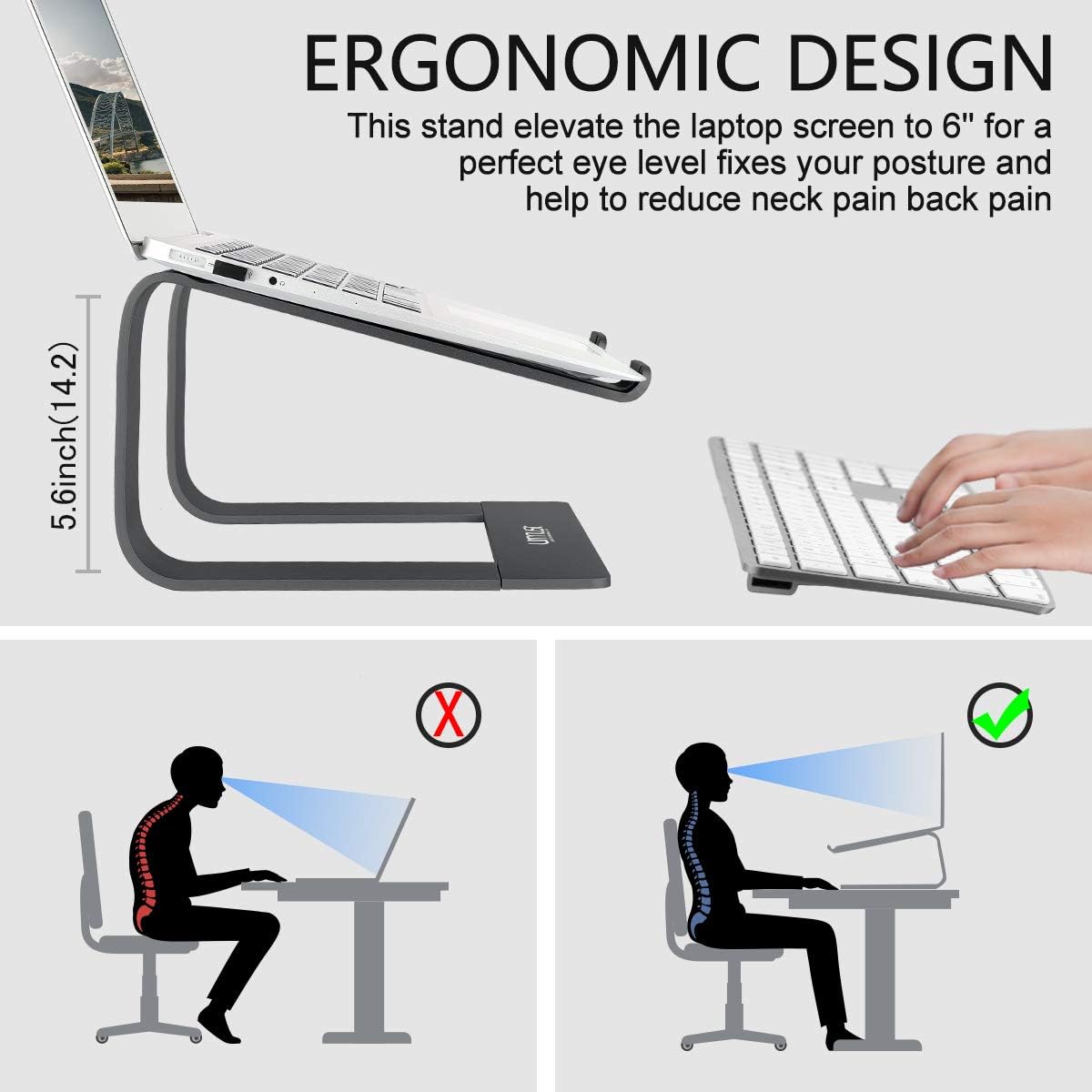 360° Rotating Laptop Stand for Desk fit 10-17" Device