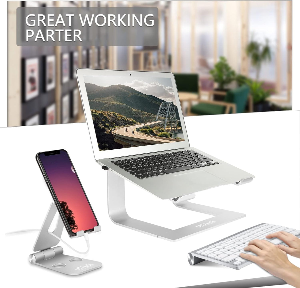 360° Rotating Laptop Stand for Desk fit 10-17" Device
