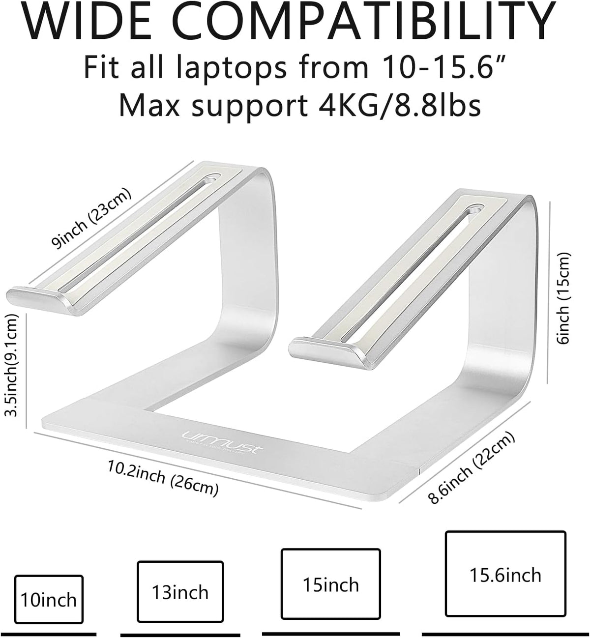 360° Rotating Laptop Stand for Desk fit 10-17" Device