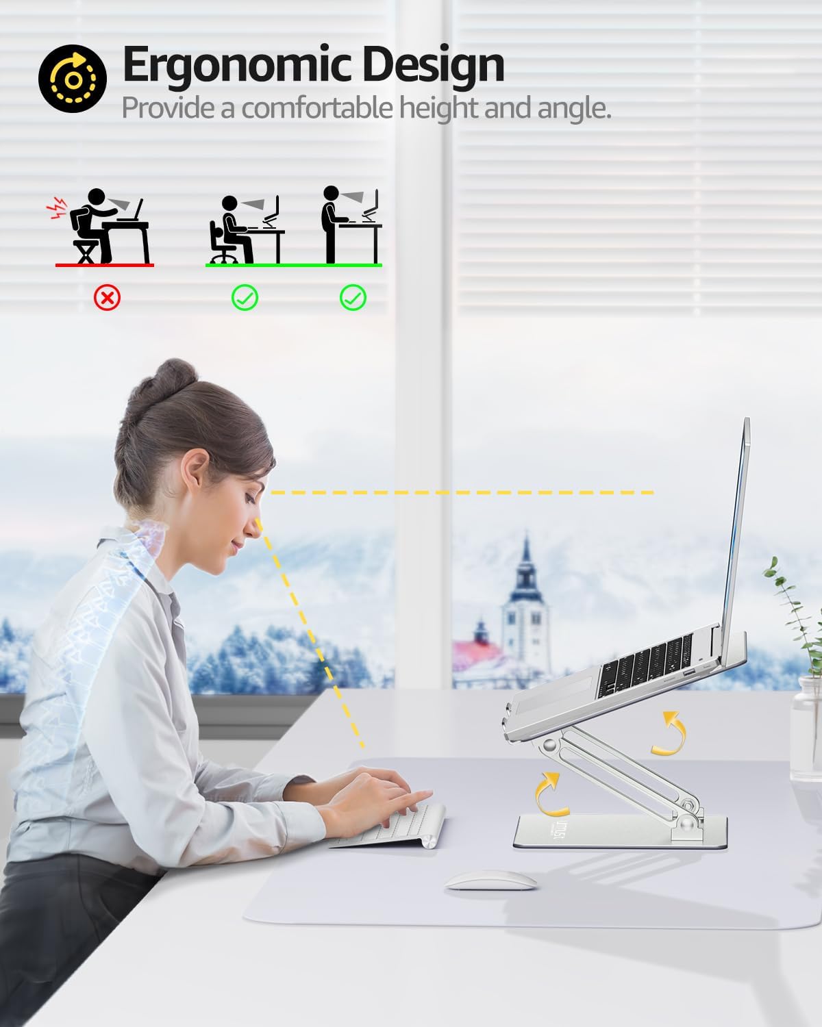 360° Rotating Laptop Stand for Desk fit 10-17" Device