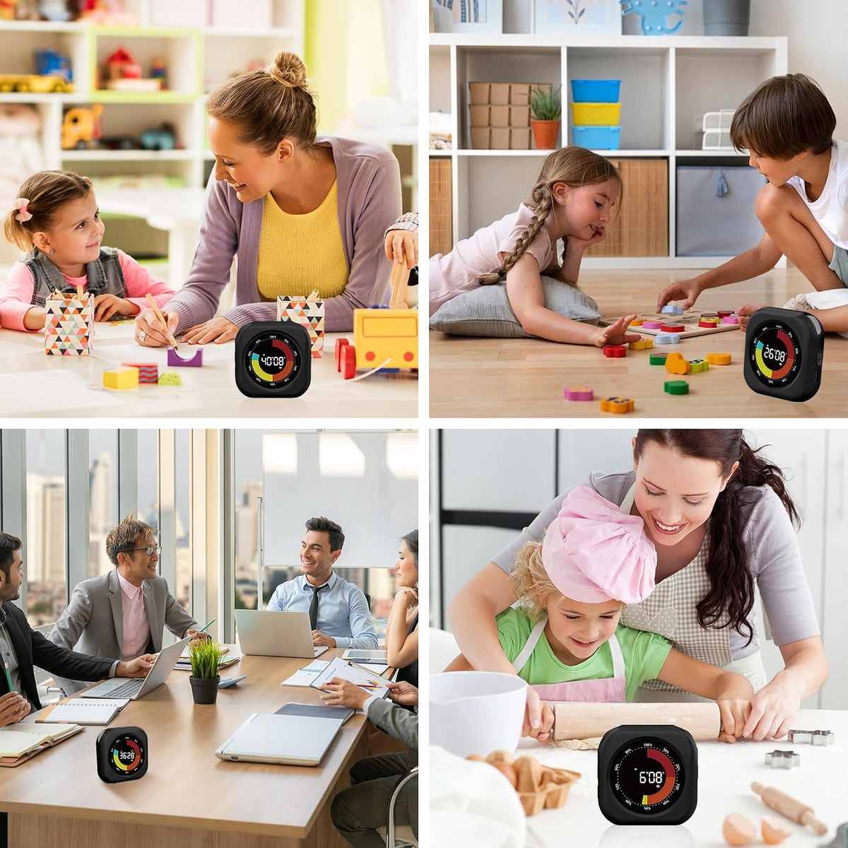 Visual Timer for Kids, Rechargeable 10-Hour Countdown/Up Timer