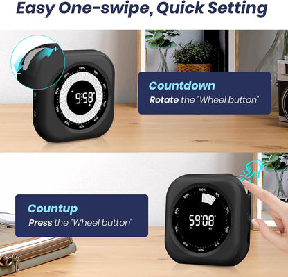 Visual Timer for Kids, Rechargeable 10-Hour Countdown/Up Timer