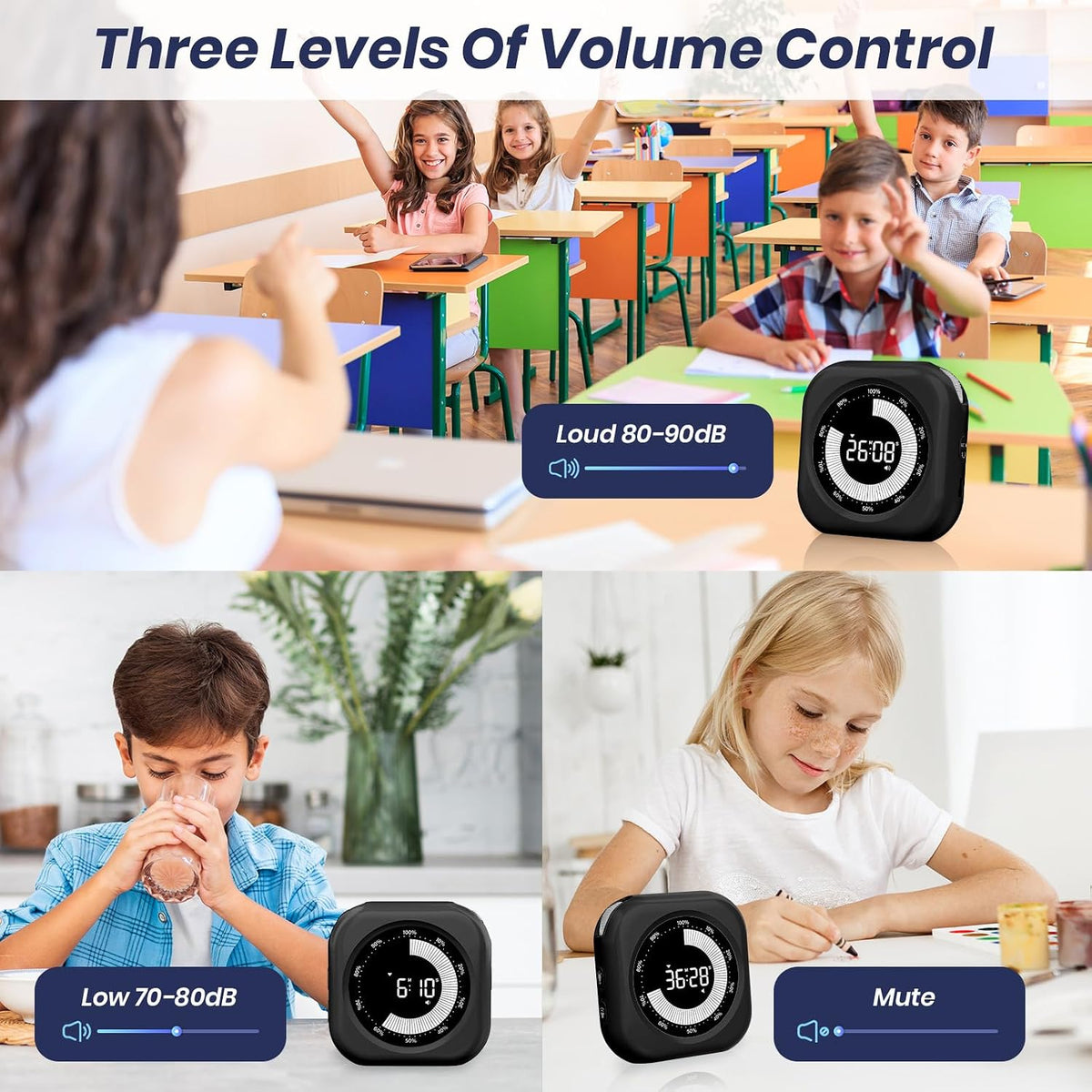 Visual Timer for Kids, Rechargeable 10-Hour Countdown/Up Timer