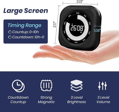 Visual Timer for Kids, Rechargeable 10-Hour Countdown/Up Timer