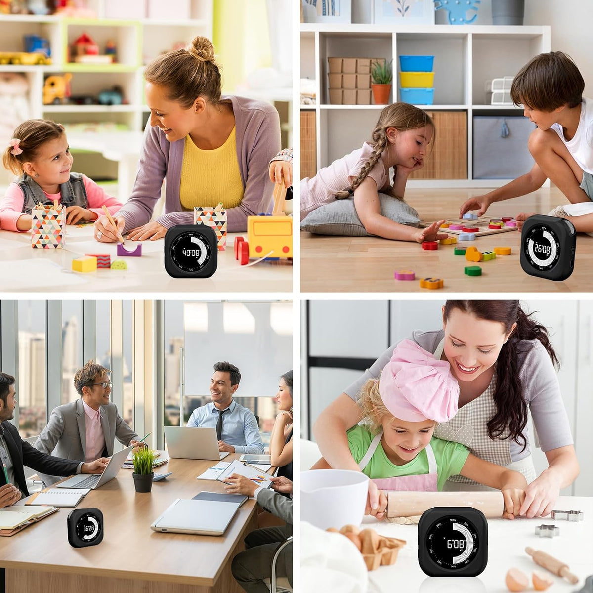 Visual Timer for Kids, Rechargeable 10-Hour Countdown/Up Timer