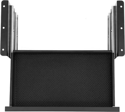 Under Desk Lockable Slide Out Drawer, 13 inch Under Desk Pull-out Drawer for Sit Stand Workstation, Secure Under Counter Drawers for Home Office Storage Organizer, Black