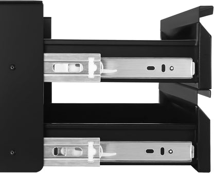 Under Desk Lockable Slide Out Drawer, 13 inch Under Desk Pull-out Drawer for Sit Stand Workstation, Secure Under Counter Drawers for Home Office Storage Organizer, Black