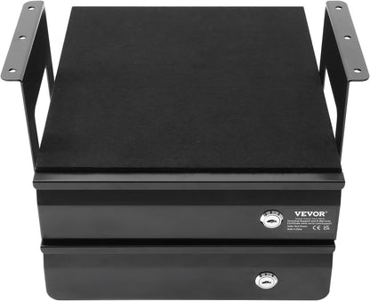 Under Desk Lockable Slide Out Drawer, 13 inch Under Desk Pull-out Drawer for Sit Stand Workstation, Secure Under Counter Drawers for Home Office Storage Organizer, Black