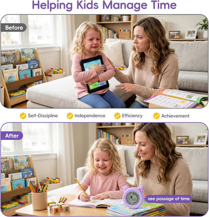 299 Minute Visual Timer for Kids, Cat Countdown Timer with Pause