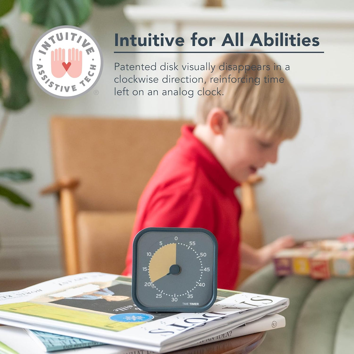 MOD - Home Edition - Individual Sized 60 Minute Visual Countdown Timer for ADHD, Adults, Students, and Pomodoro with Silent Operation (Metallic Midnight)