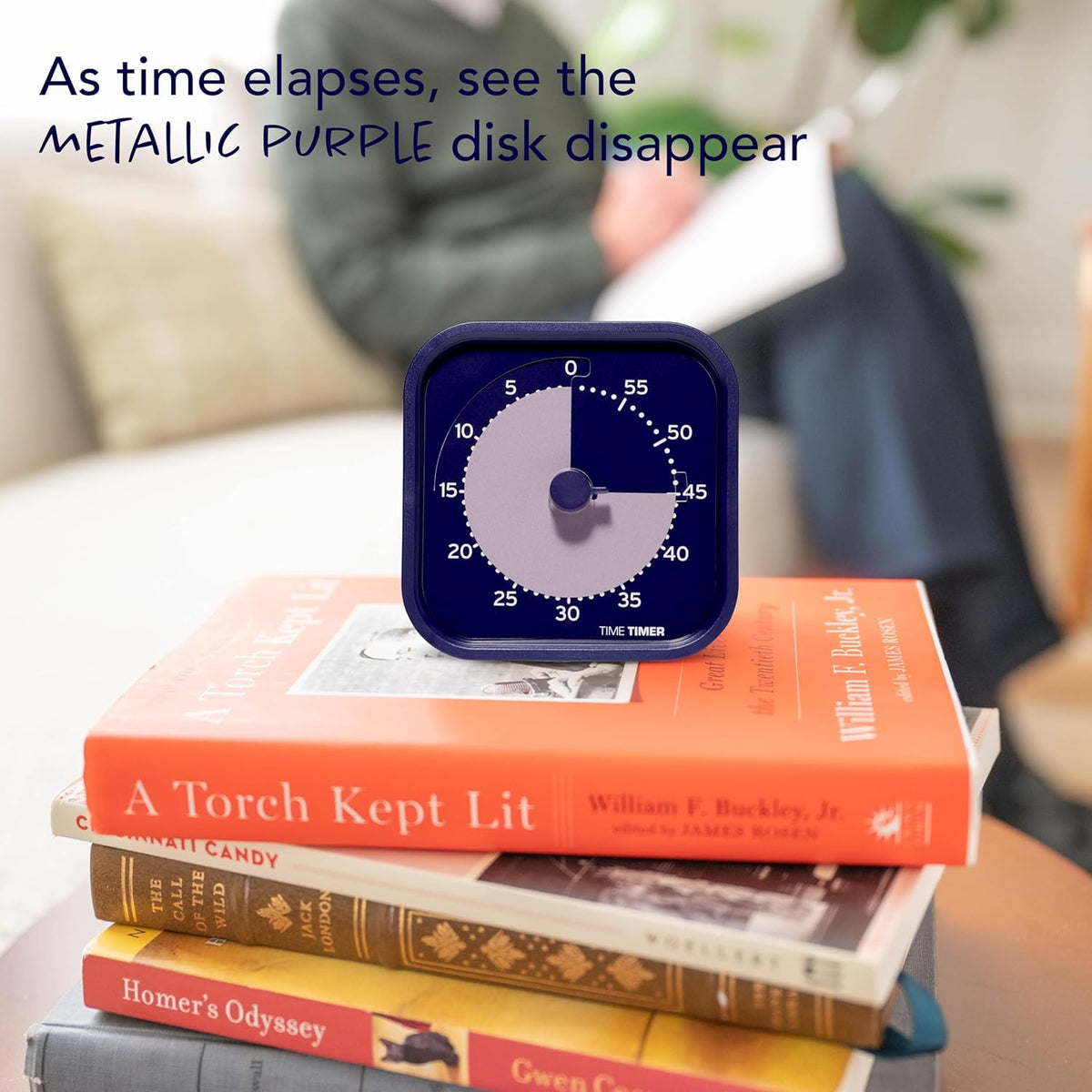 MOD - Home Edition - Individual Sized 60 Minute Visual Countdown Timer for ADHD, Adults, Students, and Pomodoro with Silent Operation (Metallic Midnight)