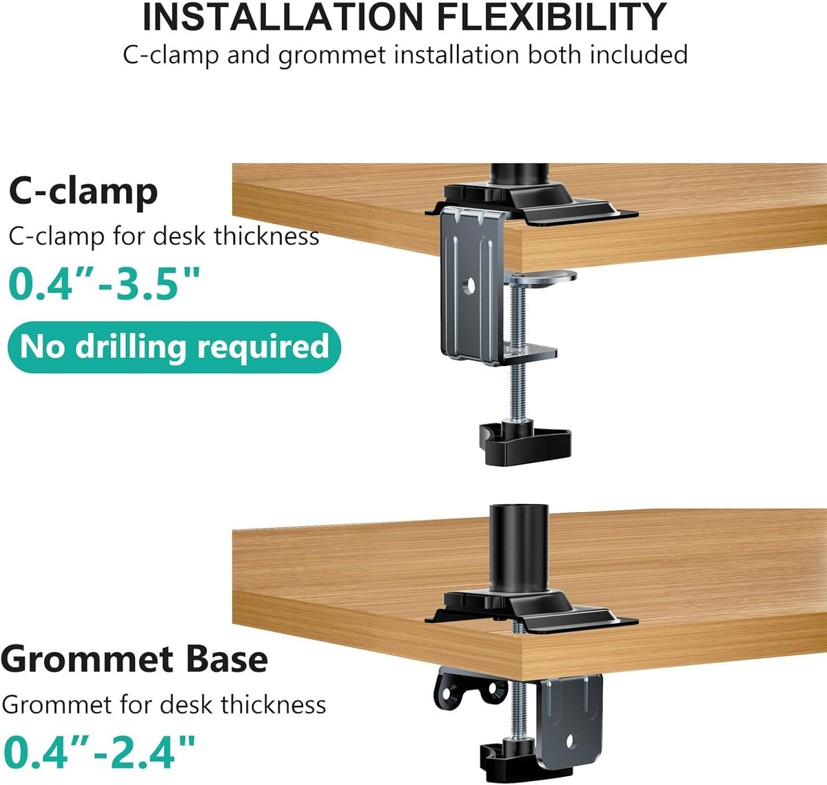 Adjustable Laptop Desk Mount for 17 inch Notebook or 32 inch Screen