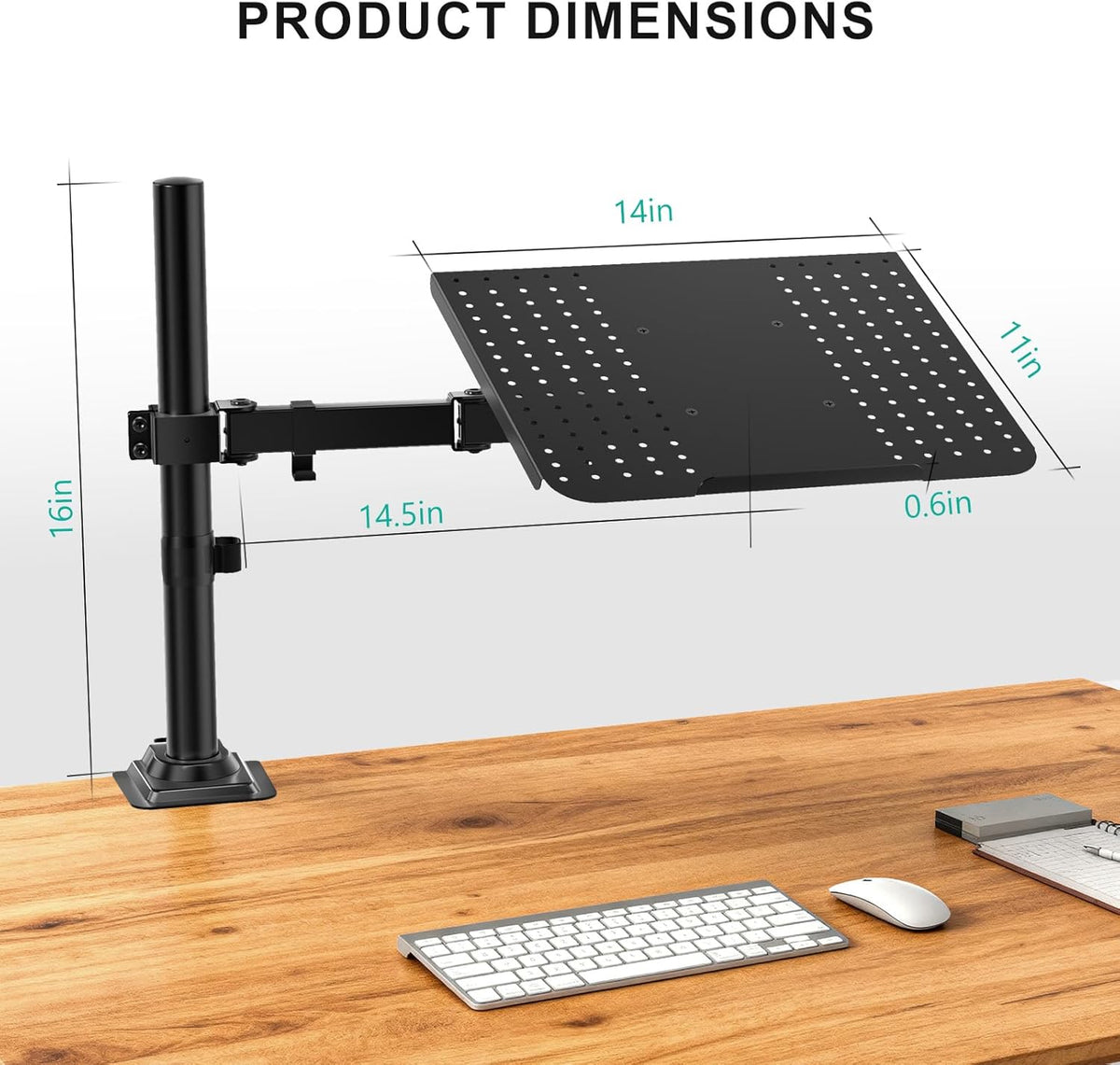 Adjustable Laptop Desk Mount for 17 inch Notebook or 32 inch Screen