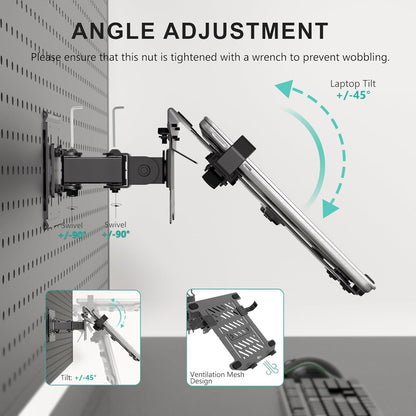 Adjustable Laptop Desk Mount for 17 inch Notebook or 32 inch Screen