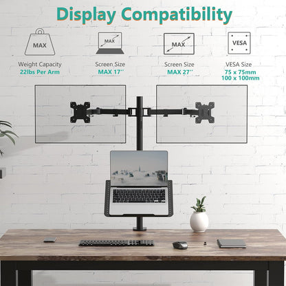 Adjustable Laptop Desk Mount for 17 inch Notebook or 32 inch Screen