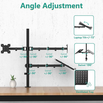 Adjustable Laptop Desk Mount for 17 inch Notebook or 32 inch Screen