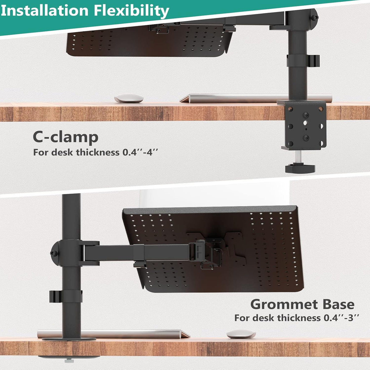 Adjustable Laptop Desk Mount for 17 inch Notebook or 32 inch Screen