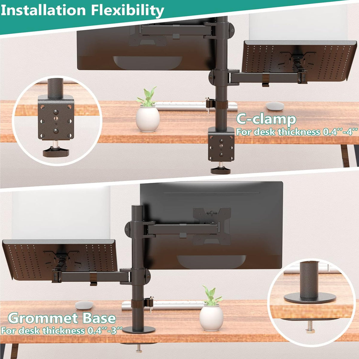Adjustable Laptop Desk Mount for 17 inch Notebook or 32 inch Screen