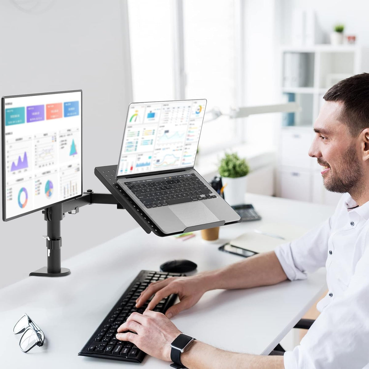 Adjustable Laptop Desk Mount for 17 inch Notebook or 32 inch Screen