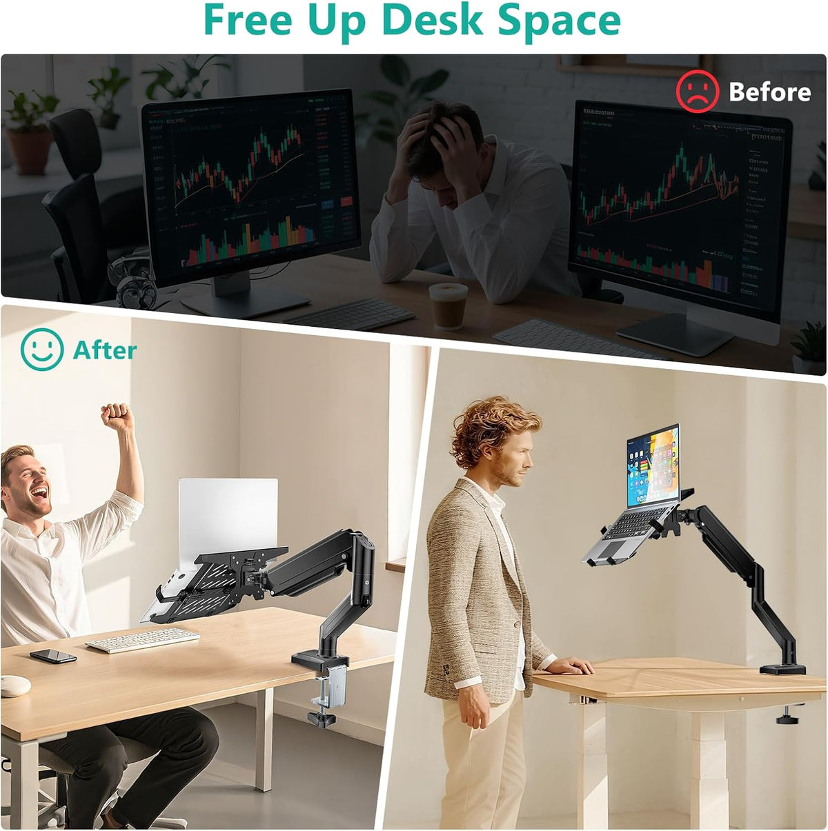 Adjustable Laptop Desk Mount for 17 inch Notebook or 32 inch Screen