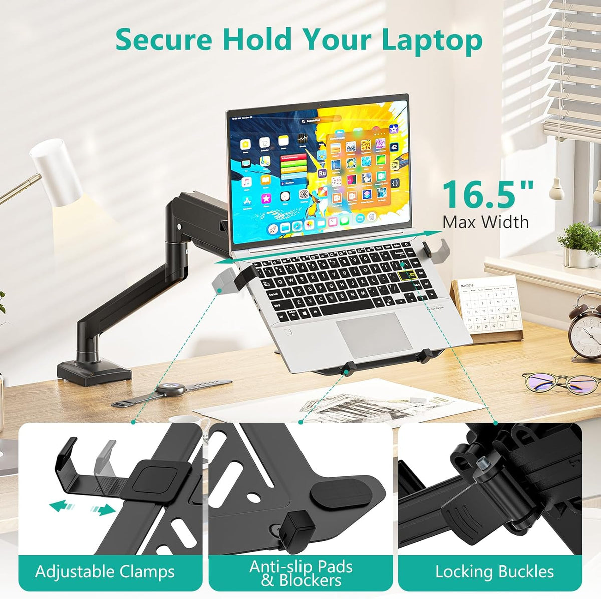 Adjustable Laptop Desk Mount for 17 inch Notebook or 32 inch Screen