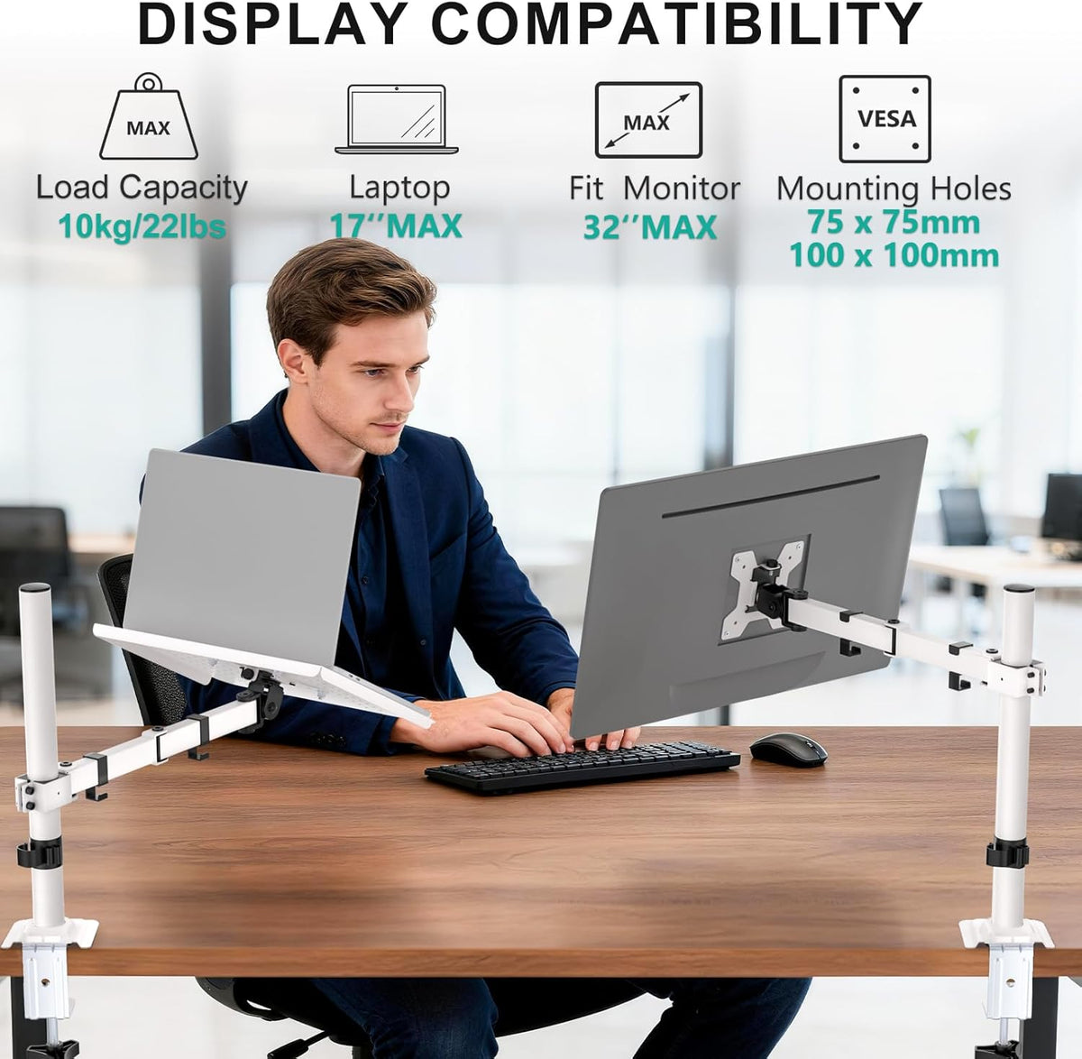 Adjustable Laptop Desk Mount for 17 inch Notebook or 32 inch Screen
