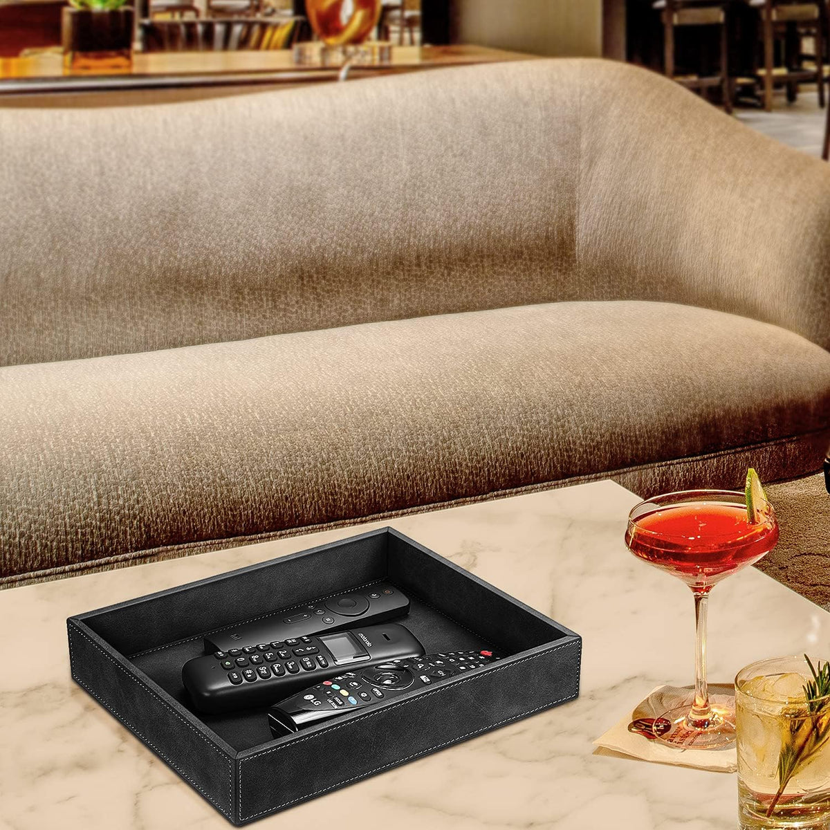 Valet Tray Desk Organizer PU Leather Catchall