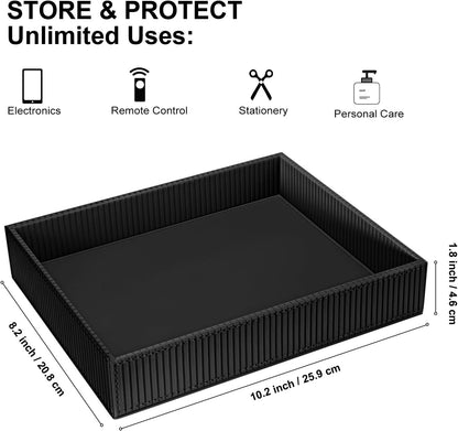 Valet Tray Desk Organizer PU Leather Catchall