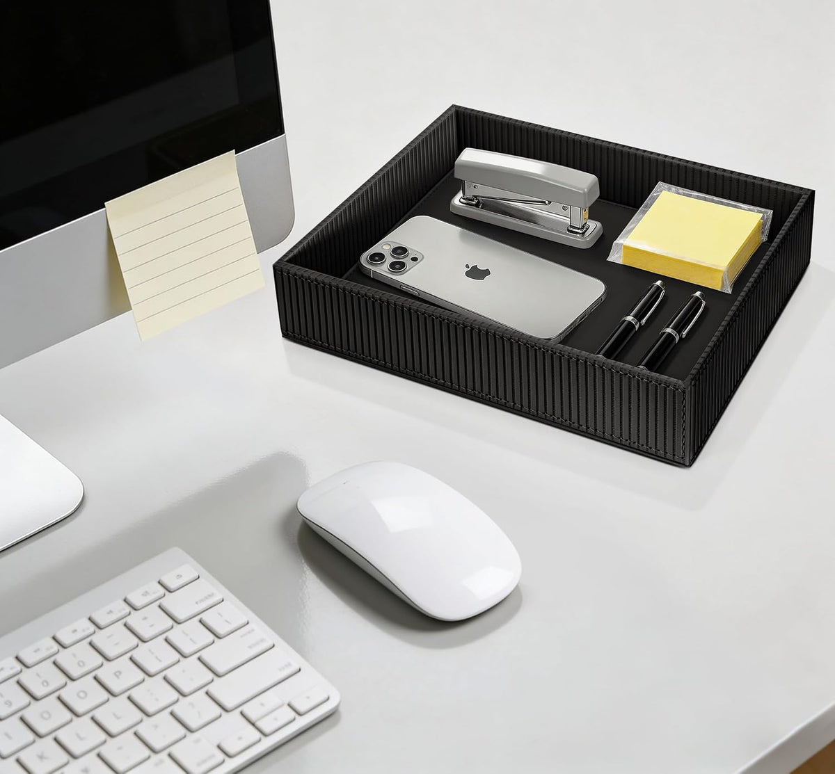 Valet Tray Desk Organizer PU Leather Catchall