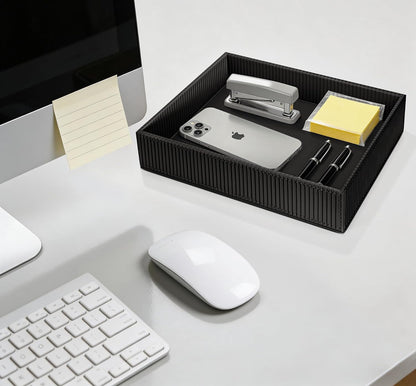 Valet Tray Desk Organizer PU Leather Catchall