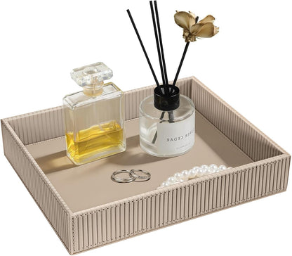Valet Tray Desk Organizer PU Leather Catchall