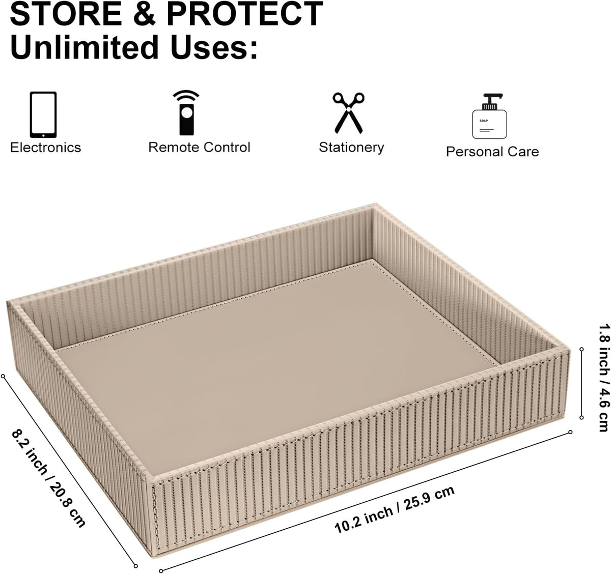 Valet Tray Desk Organizer PU Leather Catchall