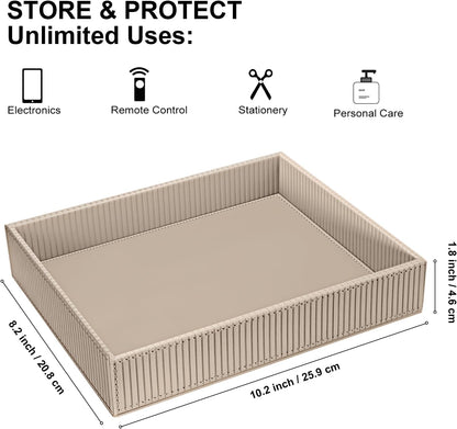 Valet Tray Desk Organizer PU Leather Catchall