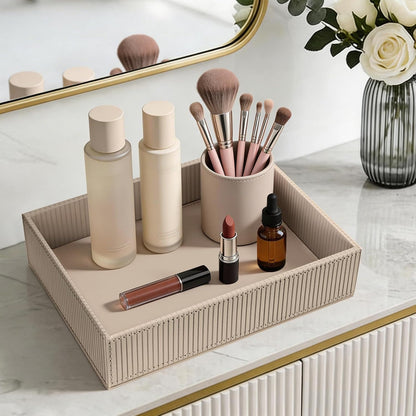Valet Tray Desk Organizer PU Leather Catchall