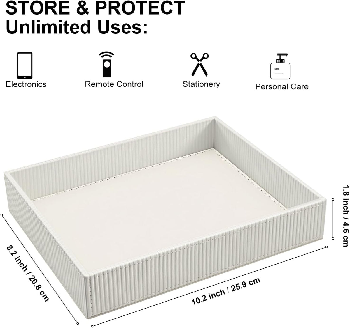 Valet Tray Desk Organizer PU Leather Catchall