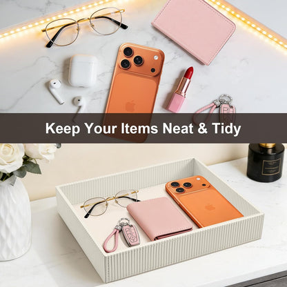 Valet Tray Desk Organizer PU Leather Catchall