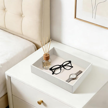 Valet Tray Desk Organizer PU Leather Catchall