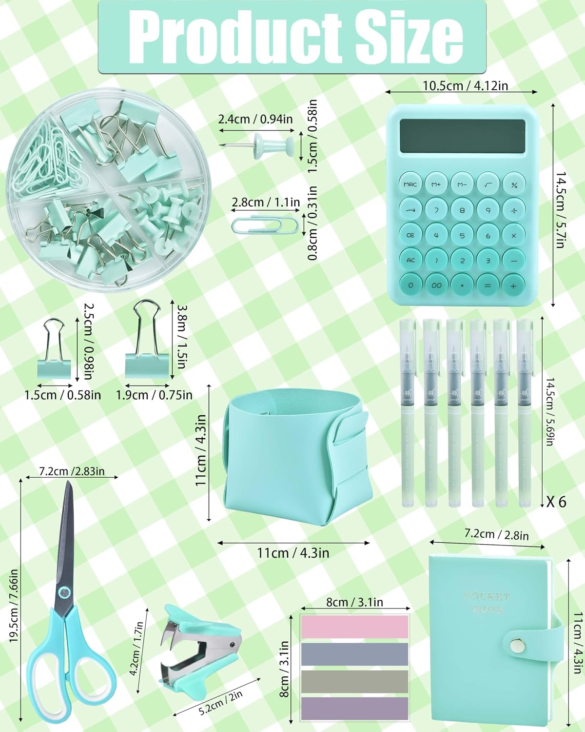 LXEVIHK Pink Desk Accessories 21-Piece Office Supplies Gift Set for Women