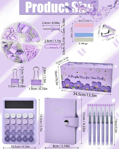 LXEVIHK Pink Desk Accessories 21-Piece Office Supplies Gift Set for Women